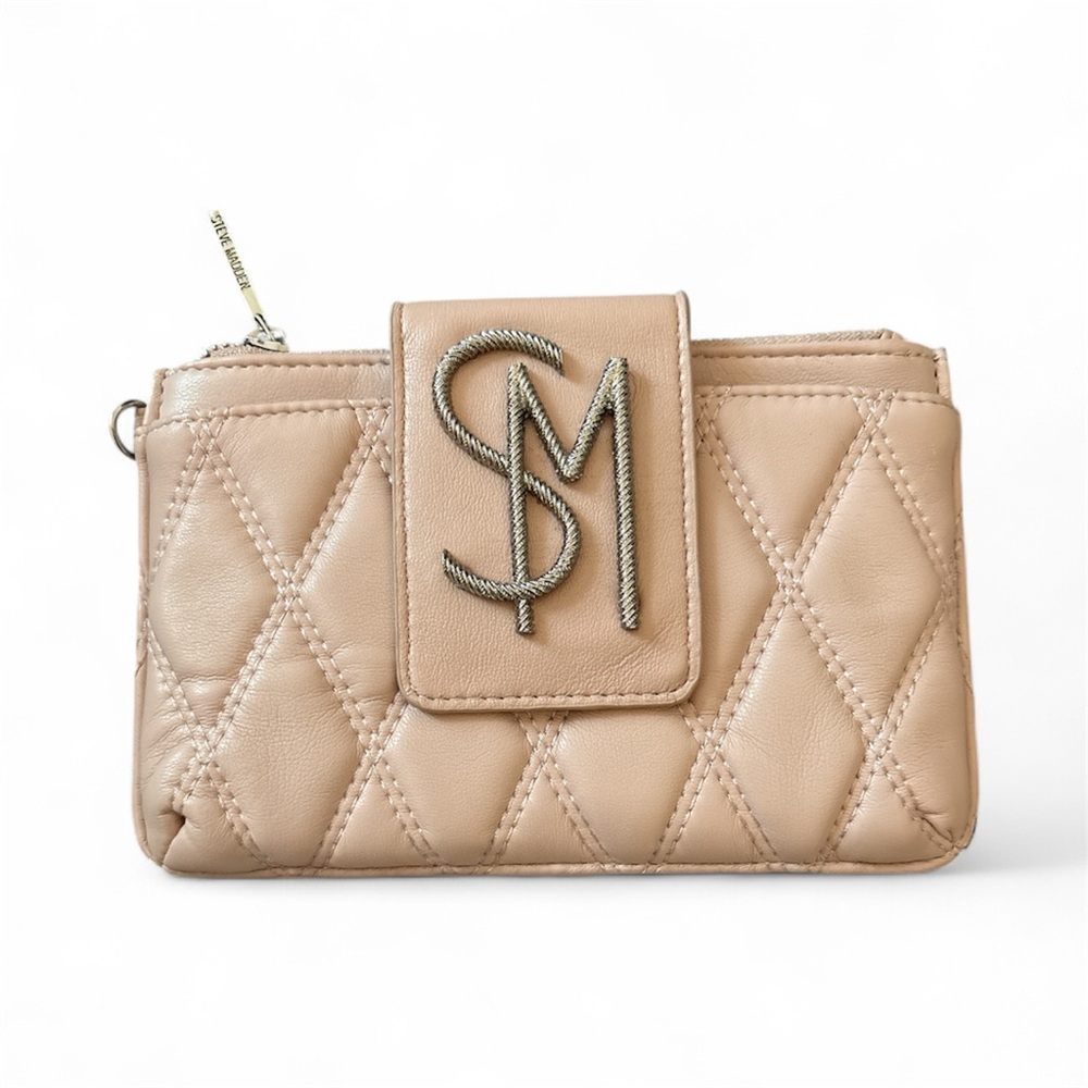 Steve Madden Beige Quilted Clutch